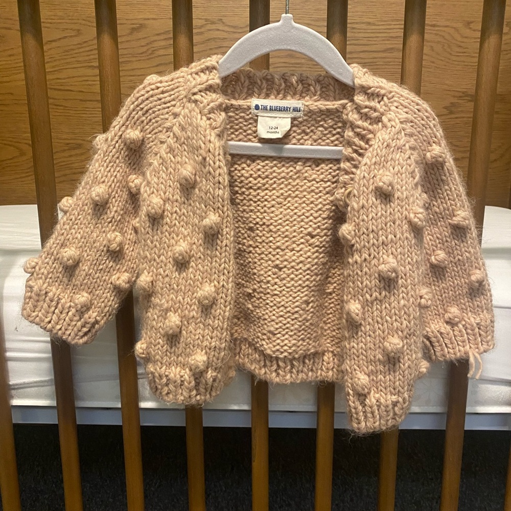 The Blueberry Hill Tan Knit Cardigan